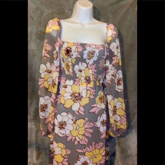 Aritzia | Dresses | Smocked Chiffon Mini Dress By Aritzia | Poshmark